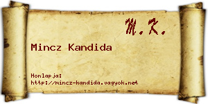 Mincz Kandida névjegykártya